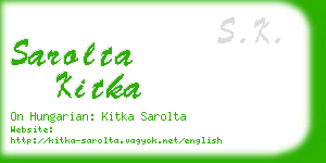 sarolta kitka business card
